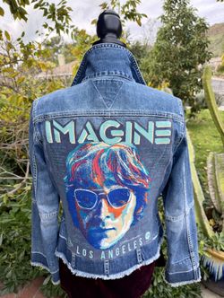 Women's Guess John Lennon "Imagine" Jean Jacket-Medium leaning to small side. 