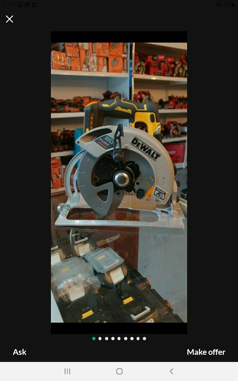 DEWALT 20V AND 60V CORDLESS CIRCULAR SAW 7-1/4" FLEX NO BATTERY NO CHARGER SOLO LA HERRAMIENTA