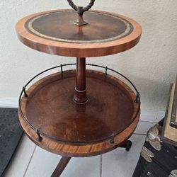Antique Heirloom Quality Round Weiman 2-Tier Table 