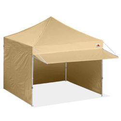 Pop Up 10x10Canopy Tent Heavy duty with Awning,Sidewalls,Sand Bags and Rolling Bag.