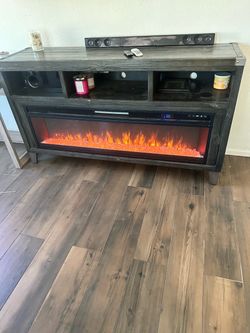TV Stand with Electric Fireplace, side table and coffee table