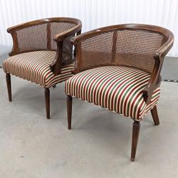 Pair Of Traditional Caned Mahogany Chairs