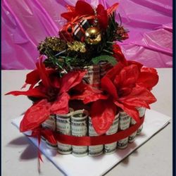 Holiday Money Cake Centerpiece