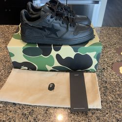 Triple Black Sk8 Sta’s Bape Shoes Size 9M