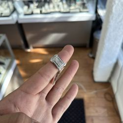 White Gold Diamond Pinky Ring 