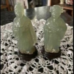 Vintage Chinese Figurines, Resin Emperor and Emperous.  Approximately 4” tall 