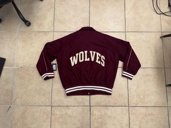 NWT Darc Sport Wolves Letterman Varsity Jacket Maroon Red Men’s Sz XL