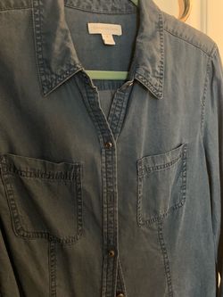 This is a CharterClub long sleeve denim shirt.