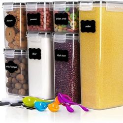 Elyum Airtight Food Storage Containers, 7 Pieces Plastic Food Storage Containers with Lids 