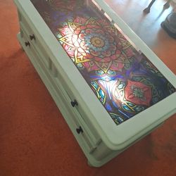 Coffee table with two drawer and lights