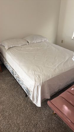 Full bed frame and mattress