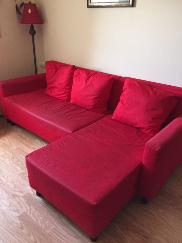 IKEA Lugnvik Sleep sectional granan red
