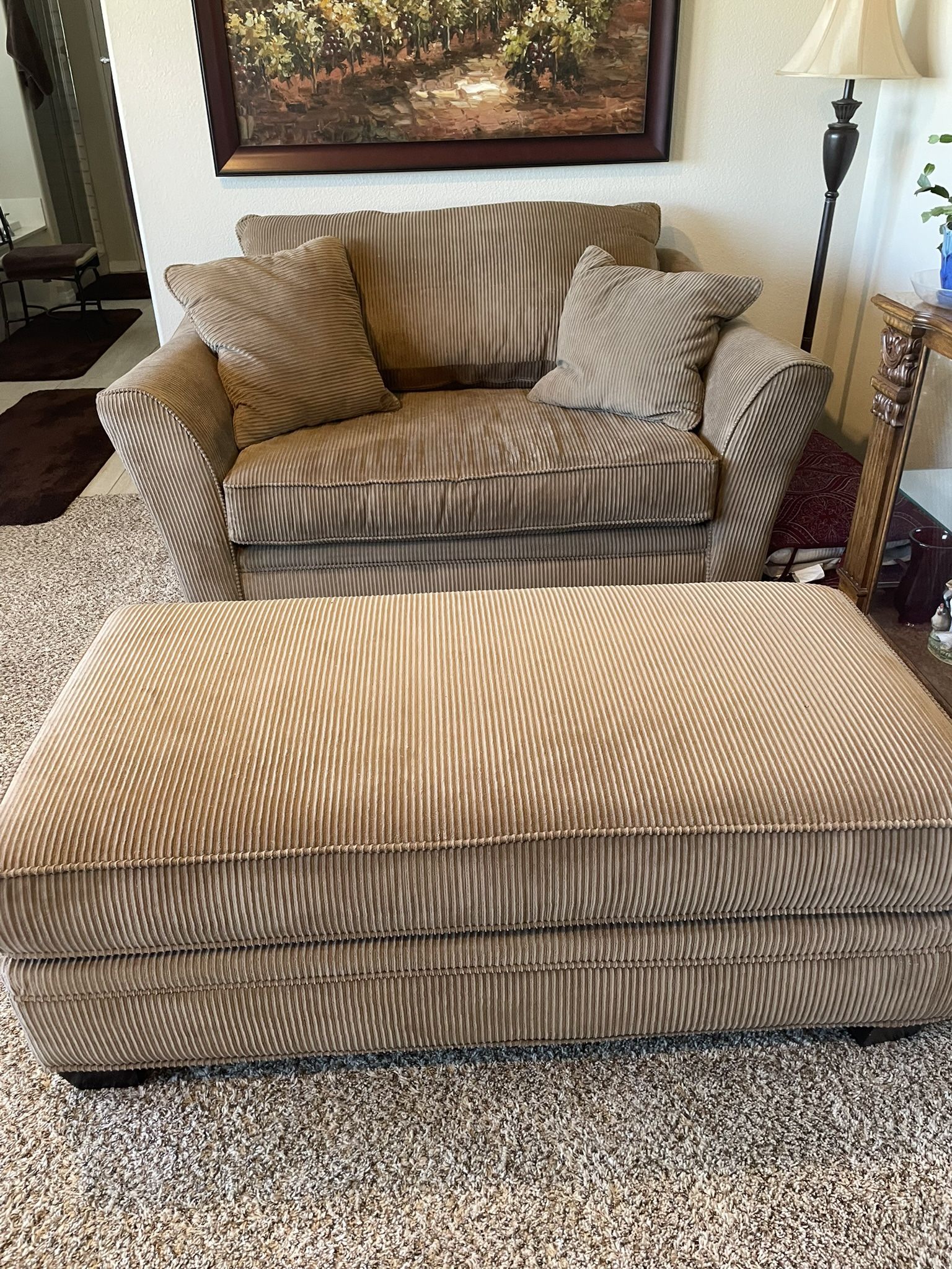 Over Size Chair And Ottoman