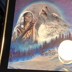 Woman and wolf