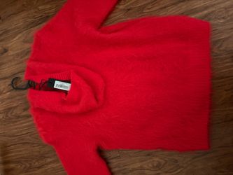 Red Fuzzy Knit Sweater