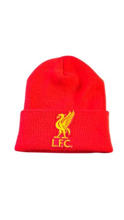 Liverpool Soccer Beanie Raised Cuff Knit Hat Red