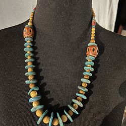 Natural Turquoise And Jasper Necklace