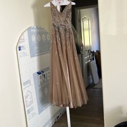 Brown Beaded Dress 