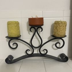 Candle Holder And Three Candles