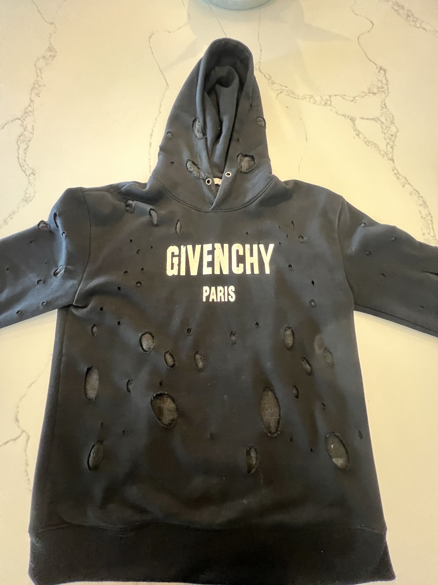 givenchy distressed hoodie