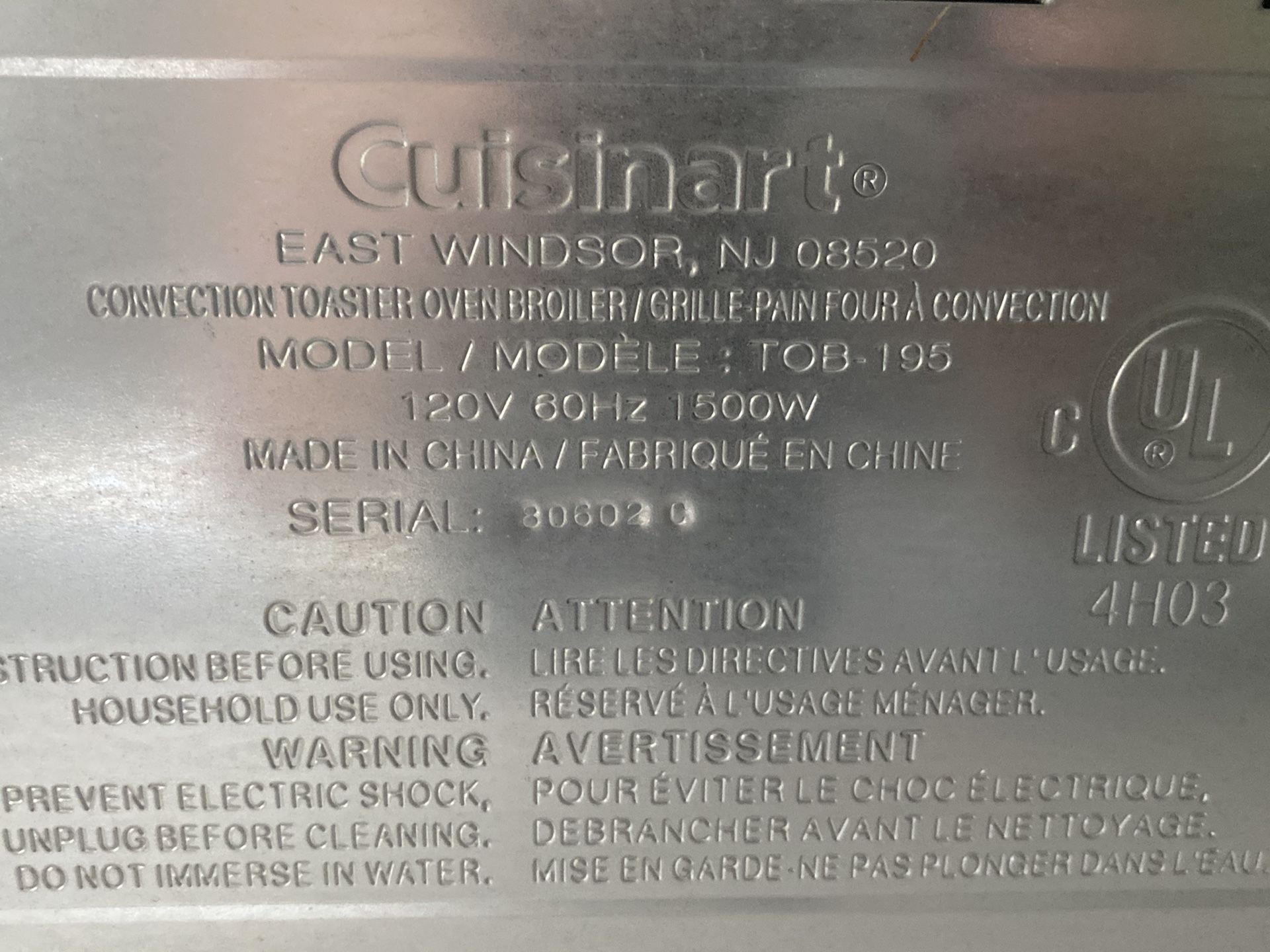 Cuisinart Cuisinart TOB195 Exact Heat Toaster Oven Broiler for Sale in