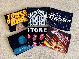 Bundle of 6 Official Concert T-Shirts Unisex Size Medium New/Like New.