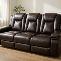 Leesworth Power Reclining Sofa &amp; Recliner – Like New, Gray Leather - Alexandria, VA