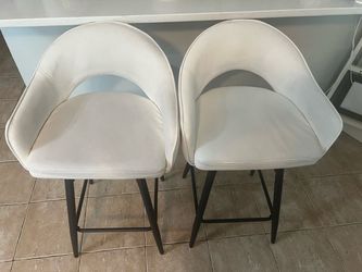 FREE 27” White modern bar chairs (2)