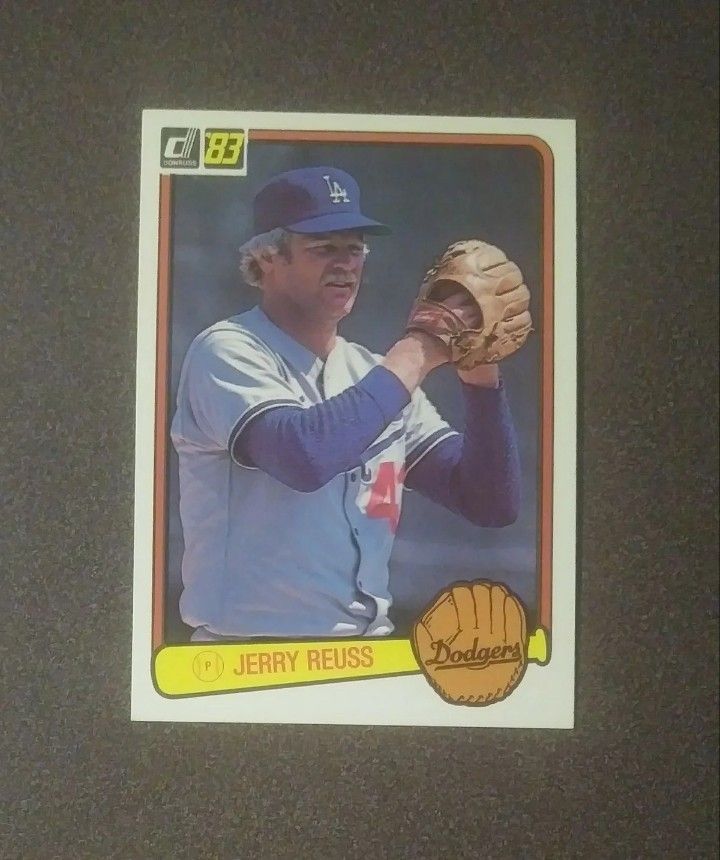 1983 Donruss Jerry Reuss Los Angeles Dodgers L.A. #158 Pitcher Baseball Card Vintage Collectible Trading Sports MLB Major League Pro
