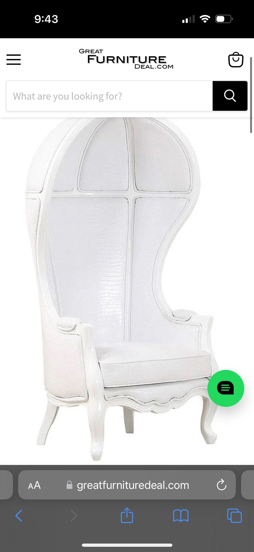 French Balloon Chair White Lacquer with White crocodile PU Leather Throne Chair