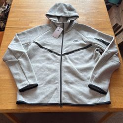 New Nike Tech Fleece Hoodie Jacket Gray Grey Men’s L Large