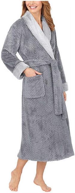 Carole Hochman Women Shawl Collar Plush Robe (grey Medium) 300 Pieces