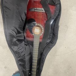 ACOUSTIC GUITAR W CASE & CARRIER