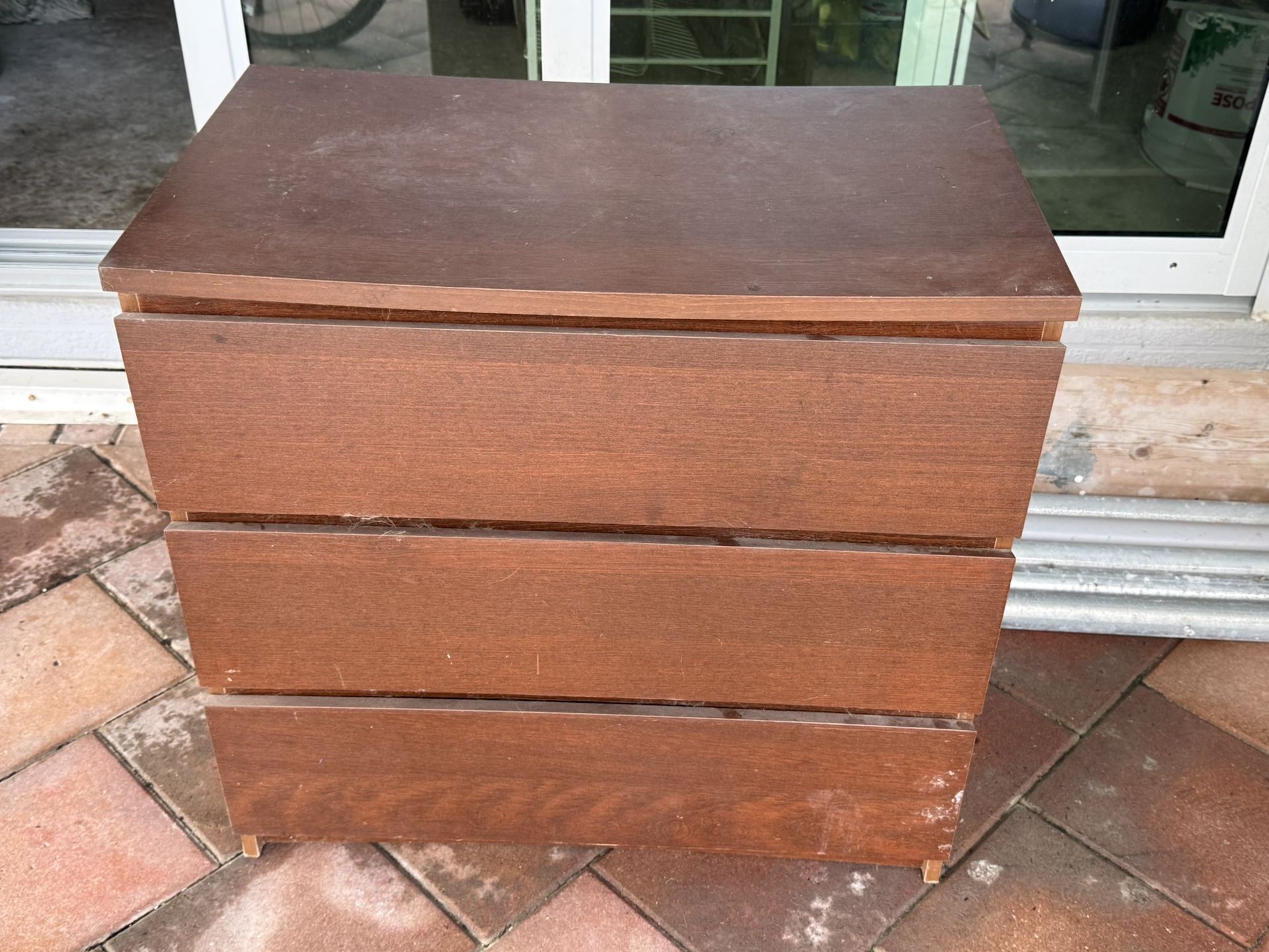 2 x IKEA Malm 3 Drawer Dressers Medium Brown