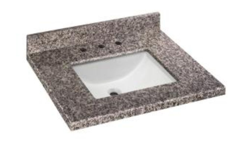 Pegasus 31 in. W x 22 in. D Granite Vanity Top in Sircolo with White Single Trough Basin
