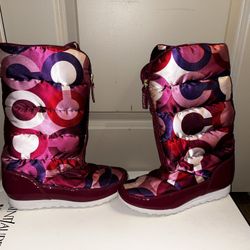 Coach Jolt Berry Boots Size 8.5