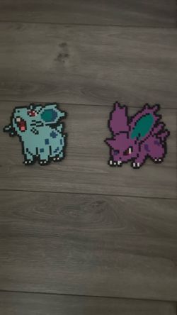 Nidoran Female And Male Pokemon Perler Bead/ Pixel Art