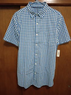 Men's Gingham Short Sleeve Slim Fit Shirt - Size L