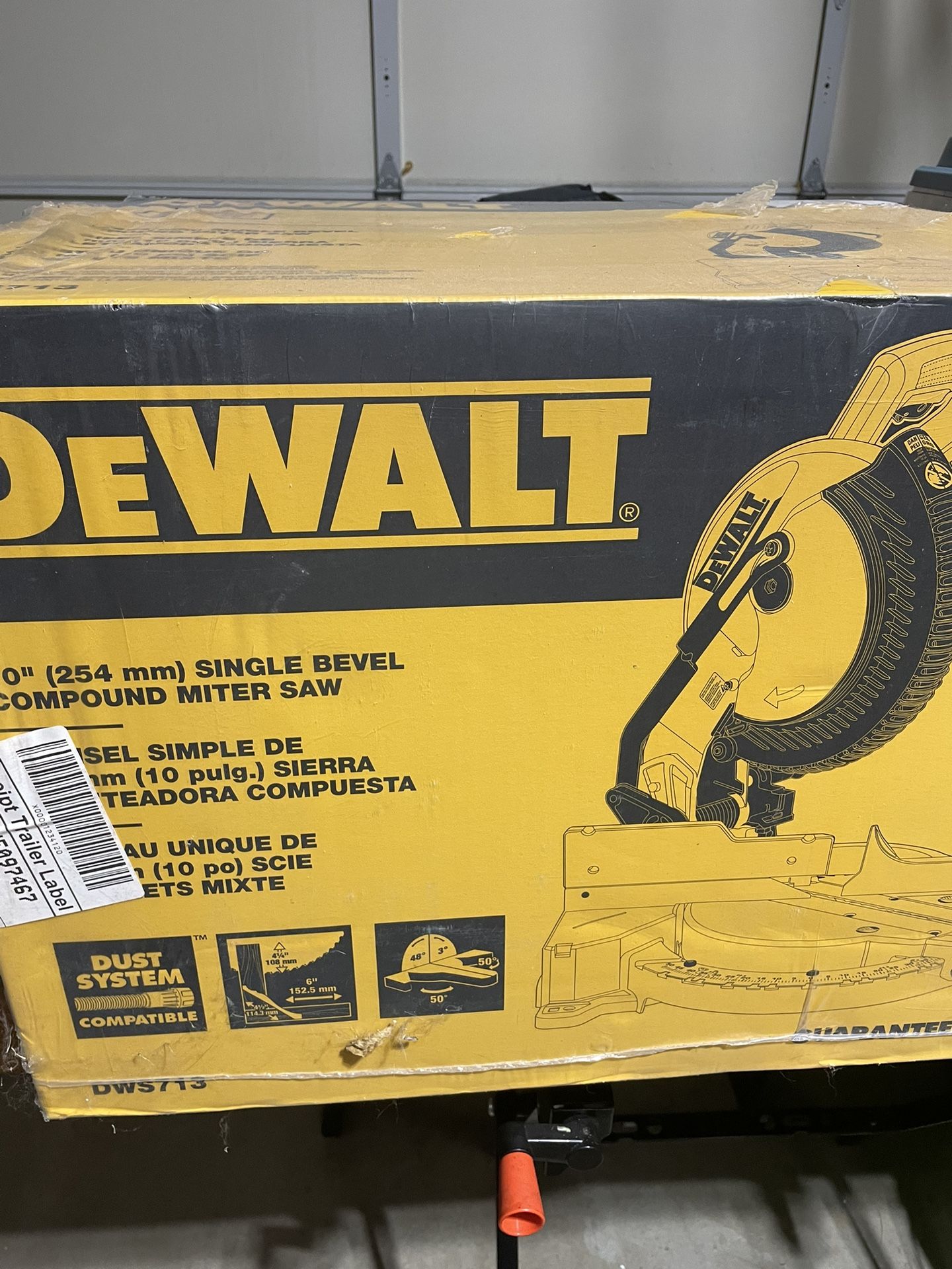 DeWalt Miter Saw, Single Bevel, Compound, 10 In, 15 Amp
