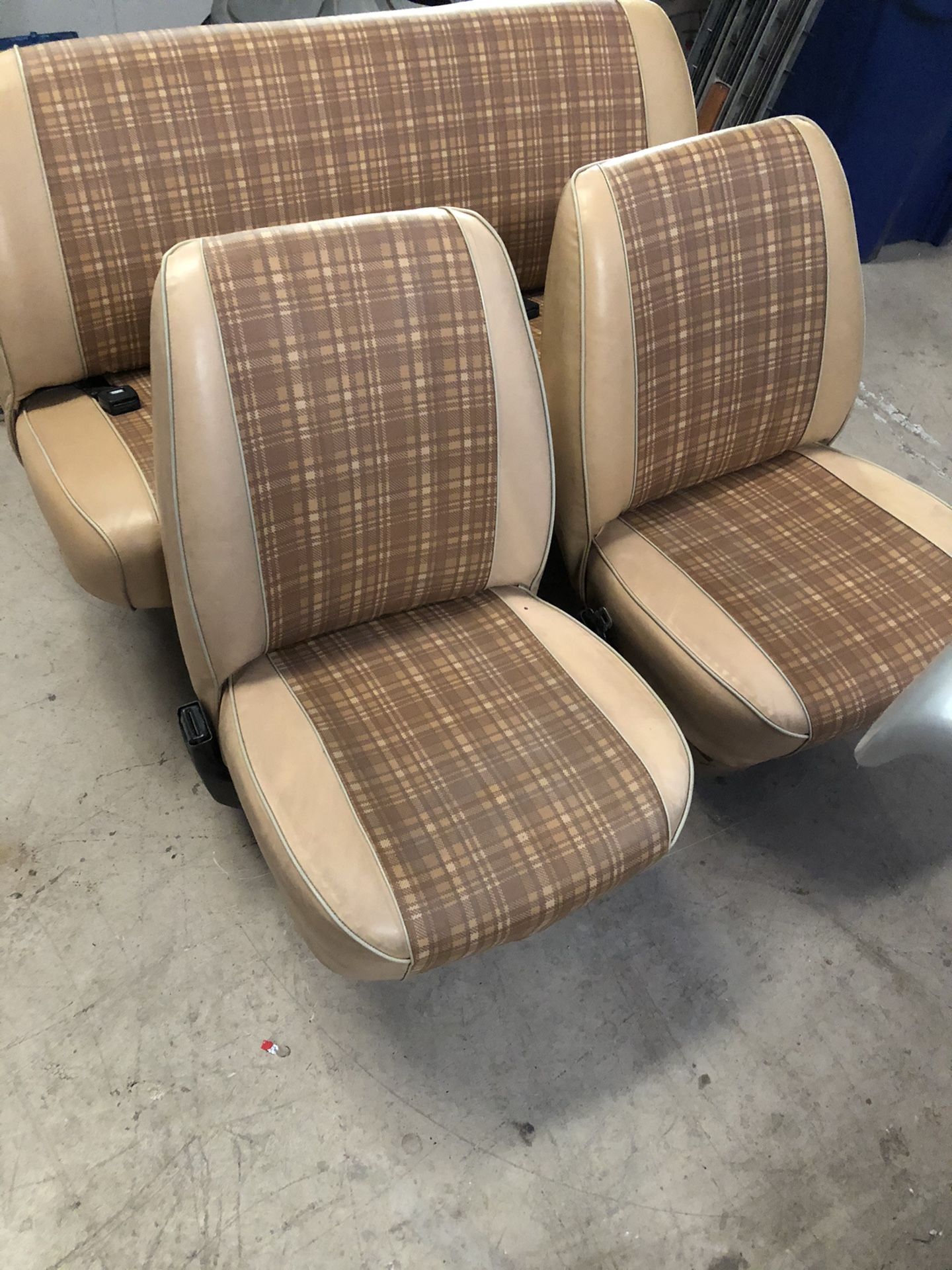 1971-1978 Dodge Tradesman Van B-Series Factory Bucket Seats and Middle Seat