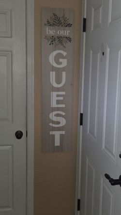 Rustic Farmhouse “Be Our Guest” Wooden Wall Sign – 47"