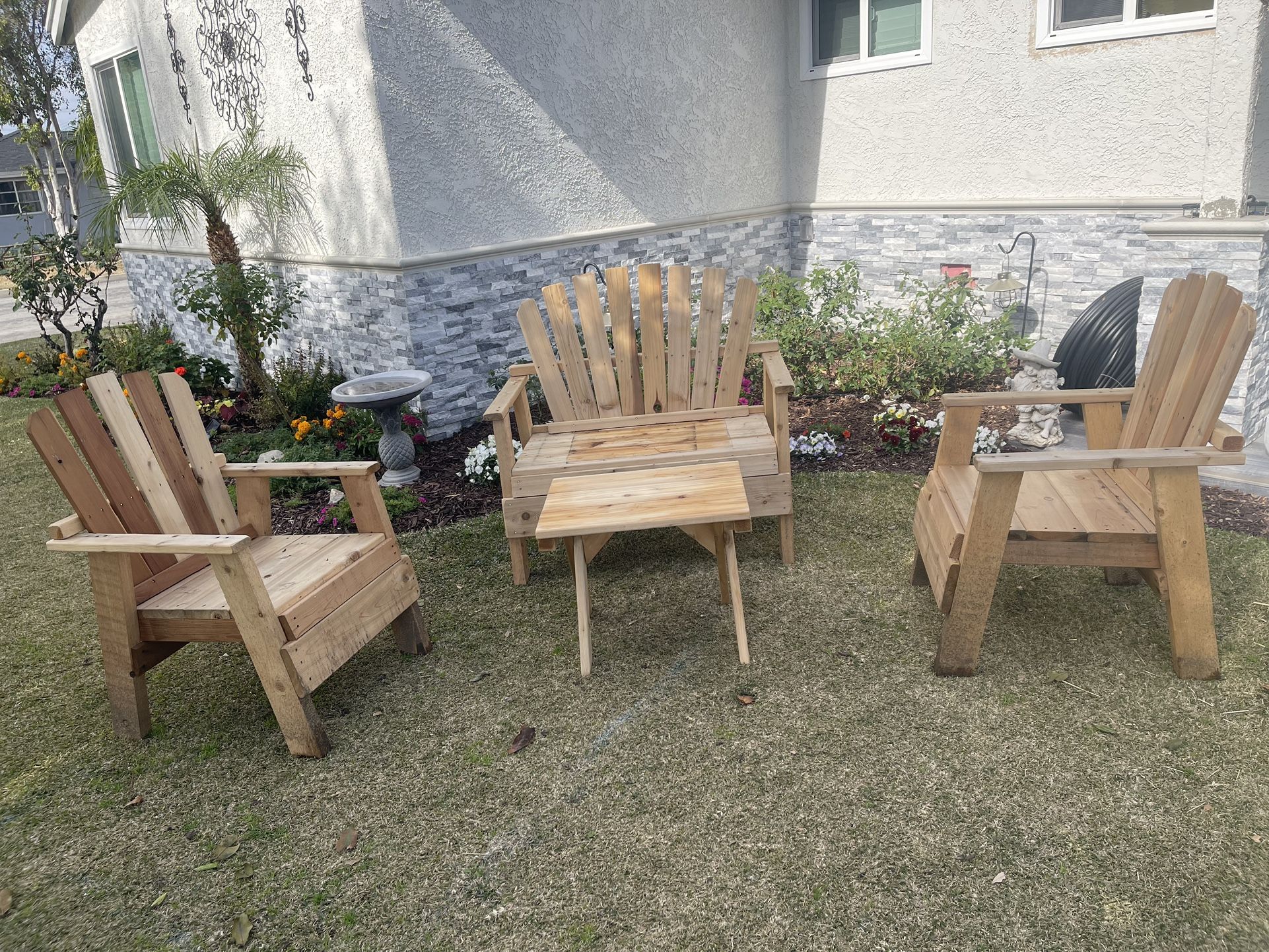 Handmade Wooden Outdoor Chair Set