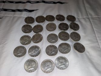 23-  40% Silver Kennedy Half Dollars  + 4 -90percent dimes & 1 -10kt ring 1gram