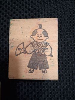 7 Japanese Calligraphy vintage wood stamps