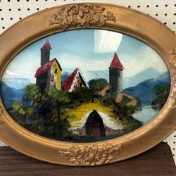 Antique reverse Painting On Glass