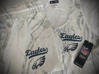 New Womens NFL Football Philadelphia Eagles Tank Top Shirt Shorts Sleep Set Loungewear Sleepwear XXL 2X
