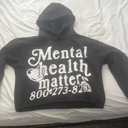 Mental Health Matters Hoodie Black And White Size Medium 