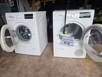 Compact Bosch 300 series washer and dryer