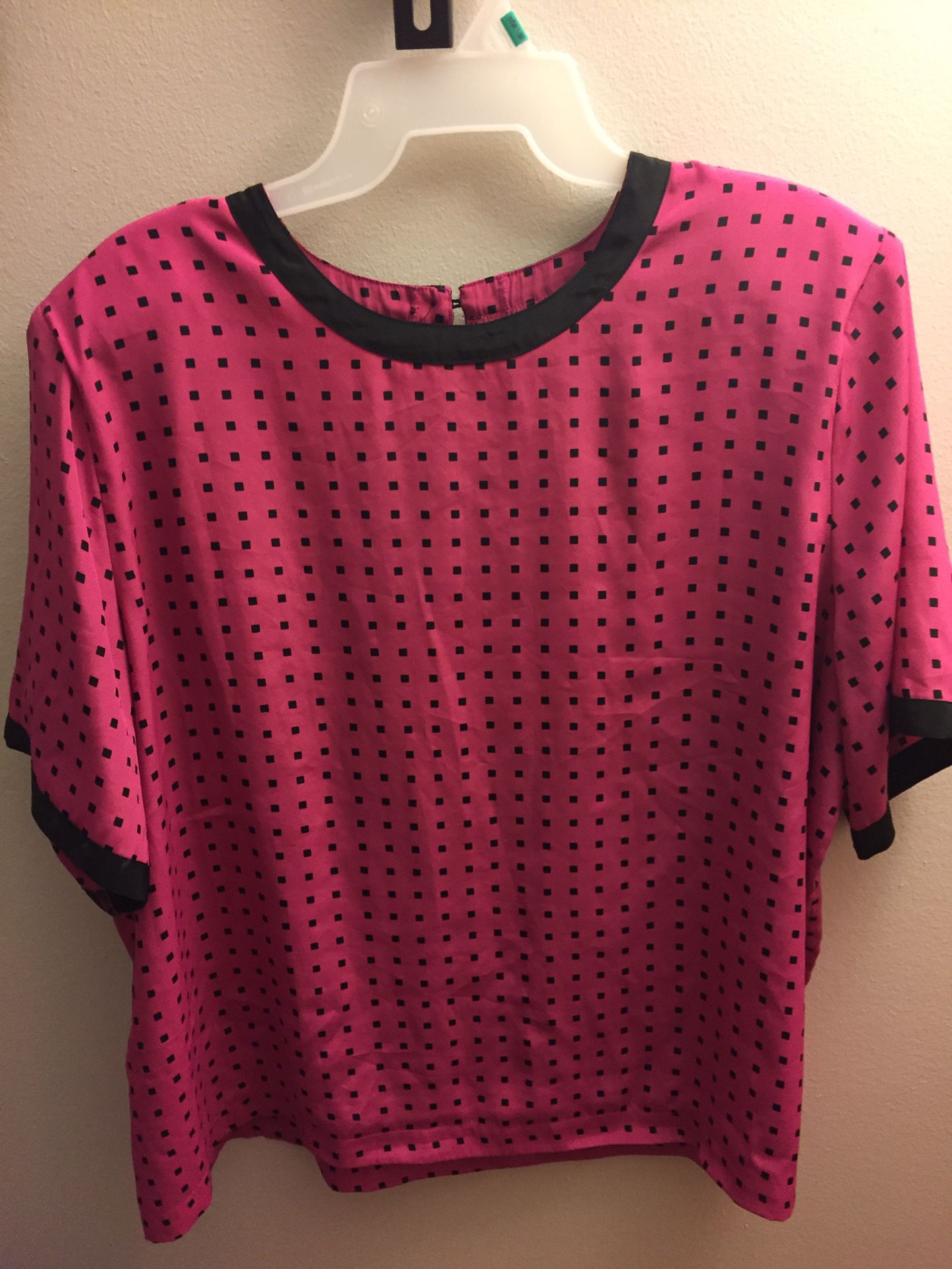 Pink polka dot blouse