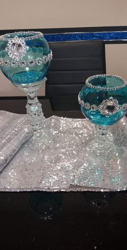 2pc tinted candle holders